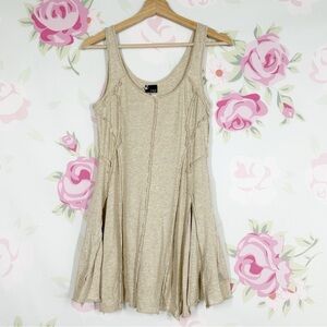 Urban Outfitters UO Sparkle & Fade Beige Scoop Neck Sleeveless Y2K Tank Top S